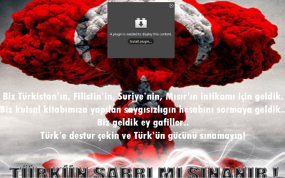 Illustrative screenshot of the European Jewish Press website after a cyber attack by Turkish hackers. (photo credit: courtesy/Tal Rabina Integrated Communications Ltd)