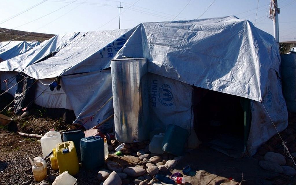 A tent in a Kurdish refugee camp (photo credit: courtesy/Kelsey Cannon)