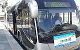 Illustrative: A Metronit bus in Haifa (photo credit: Wikimedia Commons/Nirvadel)