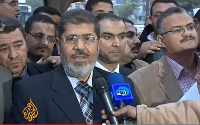 Former Egyptian president Mohammed Morsi. (screen capture:YouTube/Al Jazeera English) Former Egyptian president Mohammed Morsi. (screen capture:YouTube/Al Jazeera English)