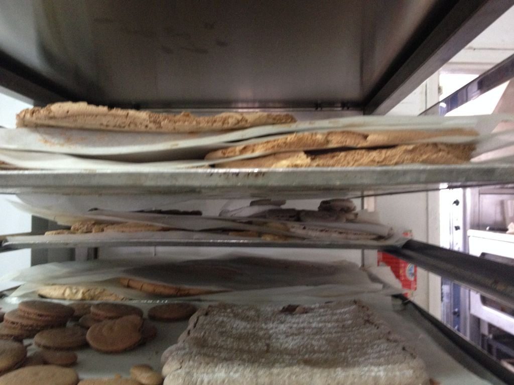 Meringues ready for assemblage (photo credit: Jessica Steinberg/Times of Israel)