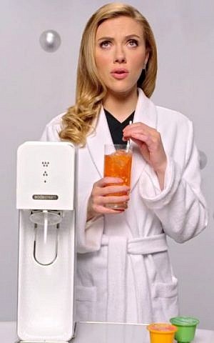 Scarlett Johansson in SodaStream's Superbowl ad (screen capture: YouTube)