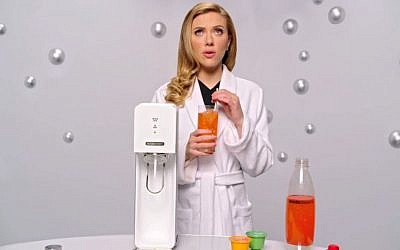 Scarlett Johansson in SodaStream's Superbowl ad (screen capture: YouTube)