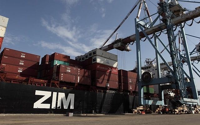 Illustrative: Zim shipping containers (Yaakov Naumi/Flash90)