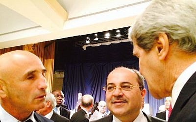 Yesh Atid MK Ofer Shelah (left) with US Secretary of State John Kerry (photo credit: courtesy of Ofer Shelah)