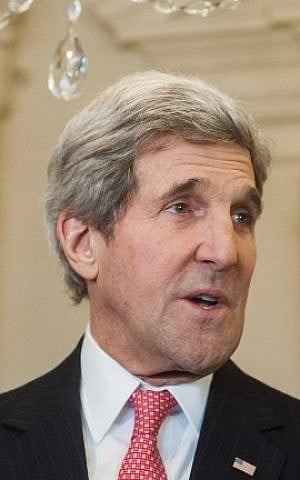 US Secretary of State John Kerry speaks at the State Department in Washington, DC, on February 26, 2014 (photo credit: Kris Connor/Getty Images/AFP)