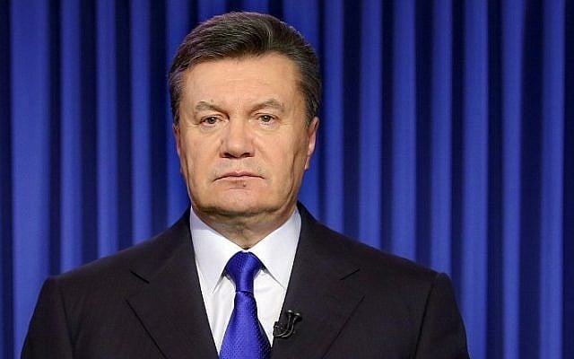 Ukraine's President Viktor Yanukovych addresses the nation in Kiev on February 19, 2014 (photo credit: AFP/Presidential Press Service pool/STR) Ukraine's President Viktor Yanukovych addresses the nation in Kiev on February 19, 2014 (photo credit: AFP/Presidential Press Service pool/STR)