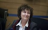 Governor of the Bank of Israel Karnit Flug during a meeting of the Finance Committee in the Knesset in Jerusalem on January 06, 2014. (Photo credit: Flash90)