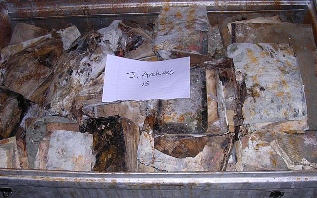 Centuries-old books and documents from the Iraqi Jewish archive await preservation. (photo credit: Courtesy The National Archives) Centuries-old books and documents from the Iraqi Jewish archive await preservation. (photo credit: Courtesy The National Archives)
