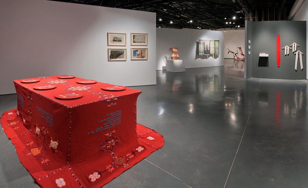 Some of the works bring a feminist, folk reality to textile, others are geared toward industrial design (photo credit: Leonid Padrul)