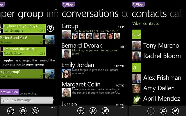 Viber screenshot (Photo credit: Courtesy)
