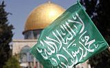 A Hamas flag seen at the Aqsa children's festival on the Temple Mount in  Jerusalem's Old City. April 06, 2013 (Photo credit: Sliman Khader/FLASH90)
