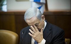 Prime Minister Binyamin Netanyahu at the Prime Minister Office in Jerusalem on February 2, 2014. (photo credit: Yonatan Sindel/Flash90)