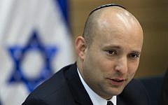 Naftali Bennett at the Knesset, February 11, 2014 (photo credit: Flash90)
