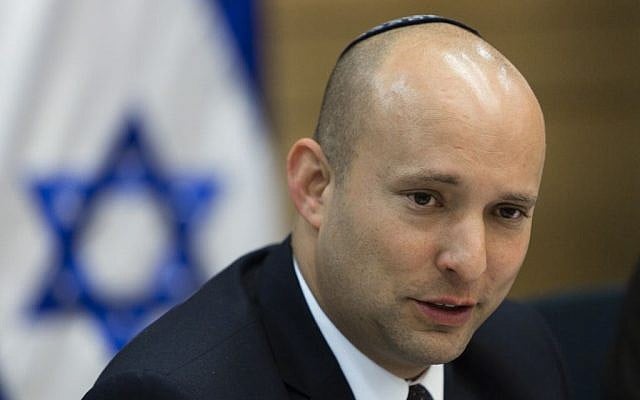 Naftali Bennett at the Knesset, February 11, 2014 (photo credit: Flash90)