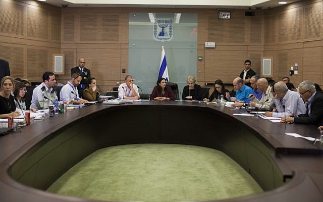 File: MKs deliberate over a bill to enforce ultra-Orthodox enlistment to the IDF during a Shaked Committee meeting at the Knesset on February 19, 2014. (photo credit: Yonatan Sindel/Flash90) File: MKs deliberate over a bill to enforce ultra-Orthodox enlistment to the IDF during a Shaked Committee meeting at the Knesset on February 19, 2014. (photo credit: Yonatan Sindel/Flash90)