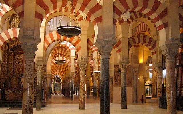 Interior of La Mezquita, the Mosque-Cathedral of Cordoba, Spain (photo credit: eliahh/Wikimedia Commons) Interior of La Mezquita, the Mosque-Cathedral of Cordoba, Spain (photo credit: eliahh/Wikimedia Commons)