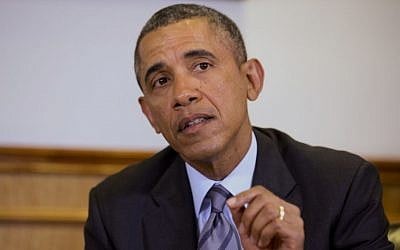 US President Barack Obama speaks to the media about the situation in Ukraine while meeting with Mexican President Enrique Peña Nieto in Toluca, Mexico, on February 19, 2014. (photo credit: AP/Jacquelyn Martin)
