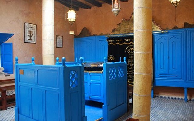 The inside of one of the last remaining synagogues in Essaouira, Morocco (photo credit: russavia/Wikimedia Commons/File)