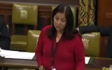 Labour MP Yasmin Qureshi during a Westminster Hall debate in London (photo credit: screen capture/YouTube)
