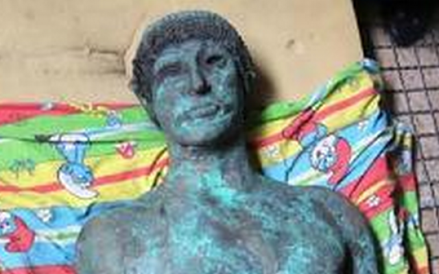 A 2,500-year-old bronze statue of the Greek god Apollo, discovered by a Palestinian fisherman last August, pictured on September 19, 2013 (photo credit: Gaza's Ministry of Tourism/AFP/File) A 2,500-year-old bronze statue of the Greek god Apollo, discovered by a Palestinian fisherman last August, pictured on September 19, 2013 (photo credit: Gaza's Ministry of Tourism/AFP/File)
