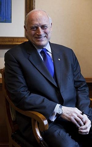 Malcolm Hoenlein, the executive vice chairman of the Conference of Presidents of Major American Jewish Organizations, poses before an interview in Madrid, Spain, February 14, 2014. (photo credit: AP/Photo Gabriel Pecot)
