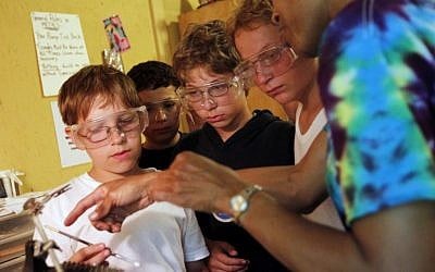 Mostly boys have been enrolled thus far at the Union for Reform Judaism's new Six Points Sci-Tech Academy. (Illustrative photo: URJ Camps/JTA)