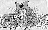 Cartoon of Mark Zuckerberg as Facebook octopus in Süddeutsche Zeitung