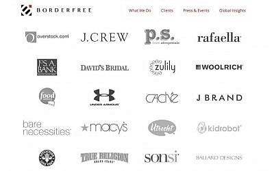 Some of BorderFree's customers (Photo credit: Courtesy)