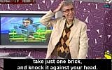 Tehran TV host mocks Obama (photo credit: MEMRI screenshot)