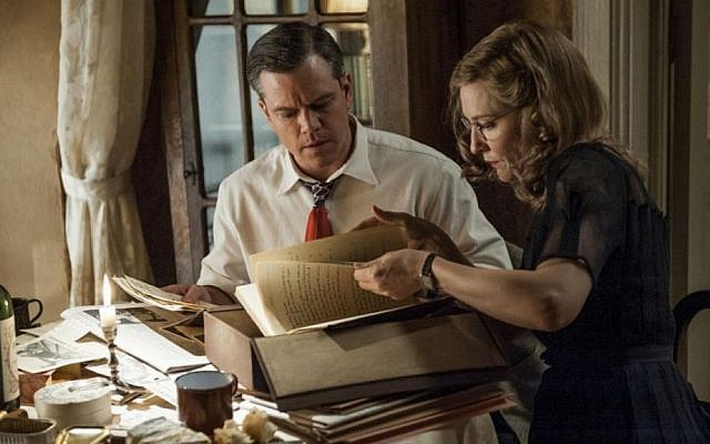 Matt Damon and Cate Blanchett. Talk of the camps is pretty minimal in 'The Monuments Men' (Sony/Columbia Pictures) Matt Damon and Cate Blanchett. Talk of the camps is pretty minimal in 'The Monuments Men' (Sony/Columbia Pictures)