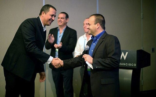 (L to R) Dudu Mimran, (co-founder, Titanium; Yoav Tzruya, Partner, JVP Cyber Labs: Looking on: Nimrod Kozlovski. Partner, JVP Cyber Labs; Omri Cherni, JVP. (Photo credit: Brian L Frank) (L to R) Dudu Mimran, (co-founder, Titanium; Yoav Tzruya, Partner, JVP Cyber Labs: Looking on: Nimrod Kozlovski. Partner, JVP Cyber Labs; Omri Cherni, JVP. (Photo credit: Brian L Frank)