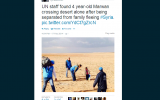 Image of Marwan and UNHCR aid workers. (photo credit: screen capture/Hala Gorani/Twitter)