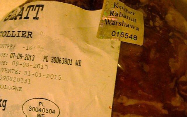 Kosher meat slaughtered in Poland last year after a court effectively banned the practice. (JTA)