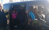 Police stopped a minibus in Rahat with 32 children filling the vehicle's eight seats. (photo credit: Israeli Police)