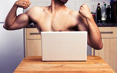 Illustrative photo of a man on a webcam (photo credit: shutterstock.com)
