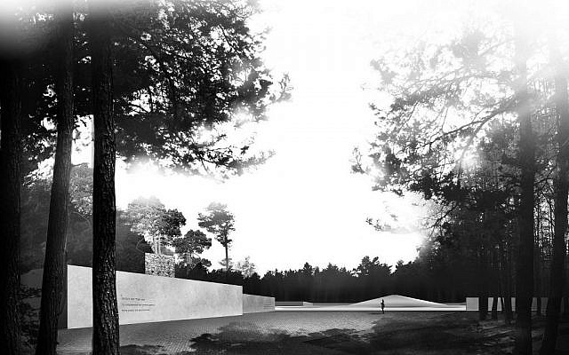 The proposed memorial wall at Sobibor will circle the area of mass graves, including the prominent "ash mountain" memorial (photo courtesy: Polish-German Reconciliation Foundation) The proposed memorial wall at Sobibor will circle the area of mass graves, including the prominent "ash mountain" memorial (photo courtesy: Polish-German Reconciliation Foundation)