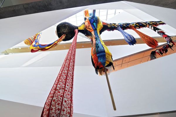 The multi-textured features and fabrics of 'Lusitana 2013' at the Tel Aviv Museum of Art (Courtesy Tel Aviv Museum of Art)