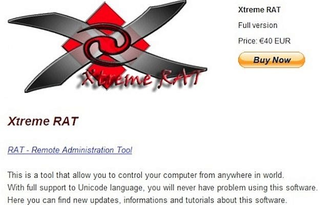 Screenshot of an online sales site where hackers can buy Xtreme RAT (Photo credit: Courtesy Seculert) Screenshot of an online sales site where hackers can buy Xtreme RAT (Photo credit: Courtesy Seculert)