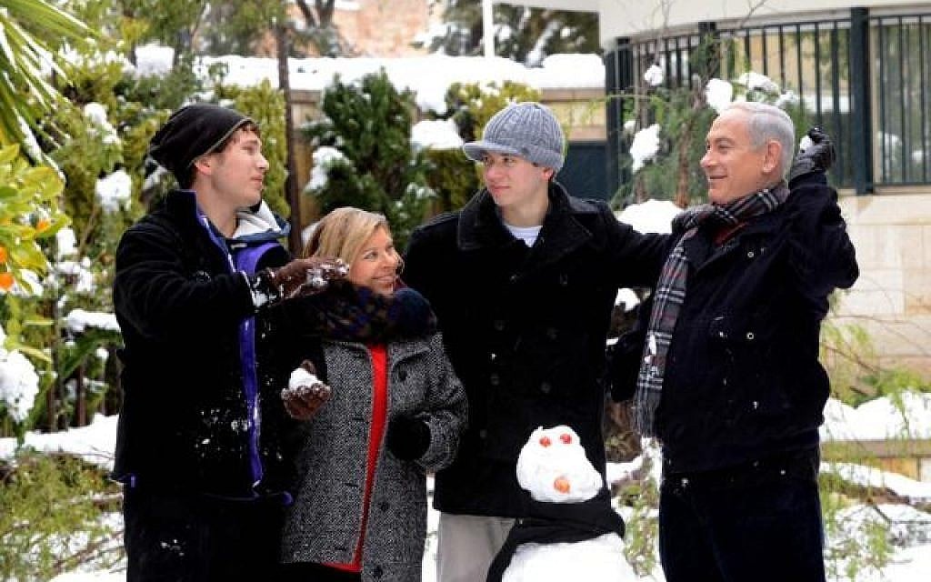 The Netanyahu family, winter 2013 (photo credit: GPO)