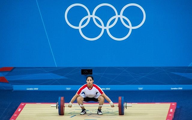 A weightlifter participates in the women's 75 kg event in the London 2012 Summer Olympics. Israel is set to host its first European weightlifting championship in April 2014. (illustrative photo credit: CC BY Simon Q/Flickr) A weightlifter participates in the women's 75 kg event in the London 2012 Summer Olympics. Israel is set to host its first European weightlifting championship in April 2014. (illustrative photo credit: CC BY Simon Q/Flickr)