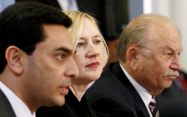 Ozdil Nami, left, pictured in Nicosia. (photo credit: AP Photo/Petros Karadjias) Ozdil Nami, left, pictured in Nicosia. (photo credit: AP Photo/Petros Karadjias)