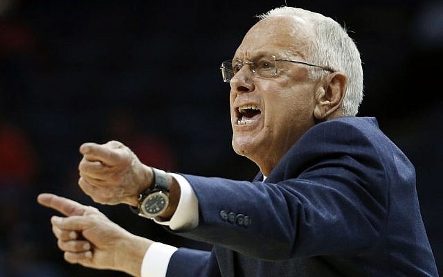 Southern Methodist University head coach Larry Brown directs his players in the first half of an NCAA college basketball game against Houston at the American Athletic Conference tournament Thursday, March 13, 2014, in Memphis, Tennessee (photo credit: AP/Mark Humphrey) Southern Methodist University head coach Larry Brown directs his players in the first half of an NCAA college basketball game against Houston at the American Athletic Conference tournament Thursday, March 13, 2014, in Memphis, Tennessee (photo credit: AP/Mark Humphrey)
