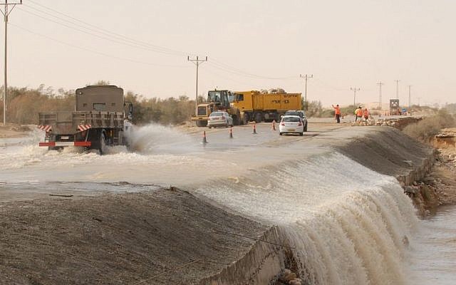 Illustrative image of flash flooding in southern Israel, file photo (Photo credit: Gili Yaari/Flash 90) Illustrative image of flash flooding in southern Israel, file photo (Photo credit: Gili Yaari/Flash 90)