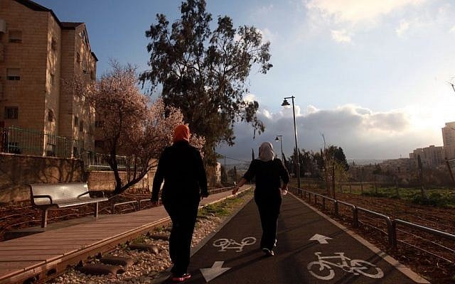 The city's urban railroad park runs through several neighborhood, offering another option for those looking to exercise outdoors (photo credit: Yossi Zamir/Flash 90)