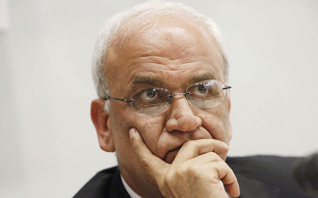 Chief Palestinian negotiator Saeb Erekat (Miriam Alster/Flash90/File)