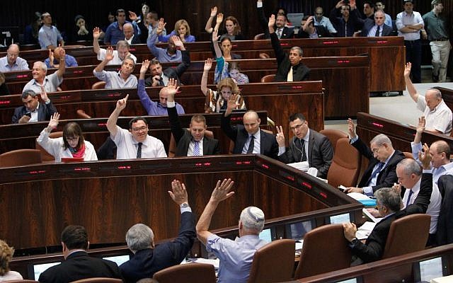 An illustrative photo of a vote in the Knesset. (photo credit: Miriam Alster/FLASH90)