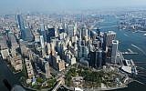 Aerial view of New York's financial district (Mendy Hechtman/Flash90)