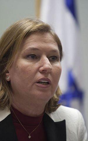 Justice Minister Tzipi Livni speaks during a Hatnua faction meeting in the Knesset, Monday, February 17, 2014 (photo credit: Flash90)