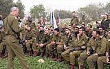 IDF Chief of Staff Benny Gantz speaks with soldiers during a visit to the Netzah Yehuda Battalion near Jenin, on Sunday, March 2, 2014. (photo credit: IDF Spokesperson/Flash90)